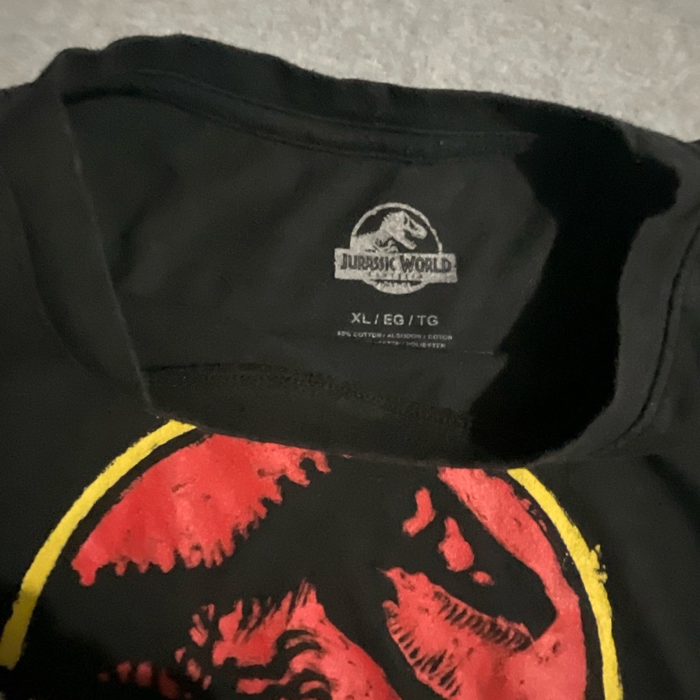 Jurassic Park Classic Logo T-Shirt - Black Graphic Tee - Size XL -Jurassic World